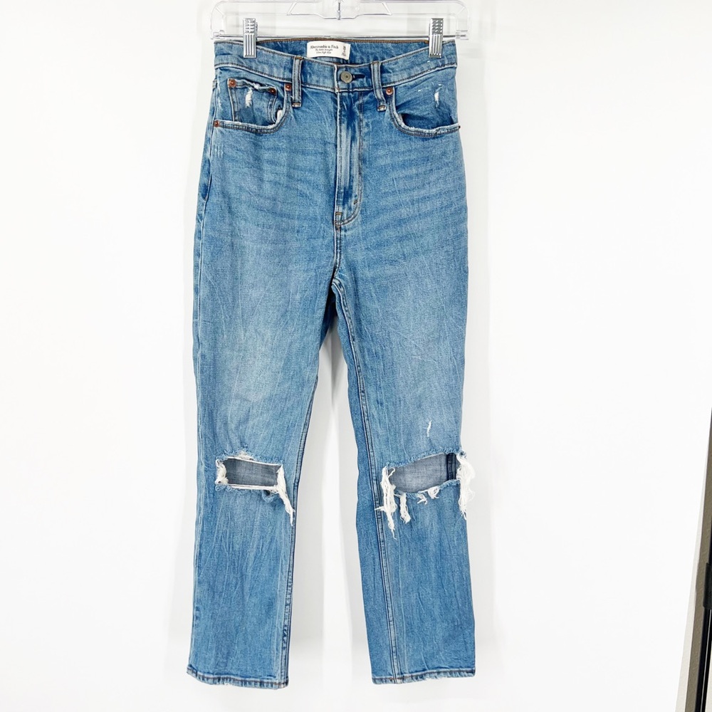 Abercrombie & Fitch The Ankle Straight Jeans Ultra High Rise